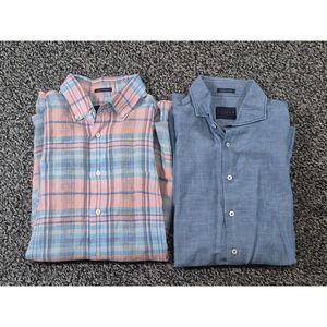 Calder Carmel Mens Lot of 2 Linen and Blend Long‎ Sleeve Button Shirts